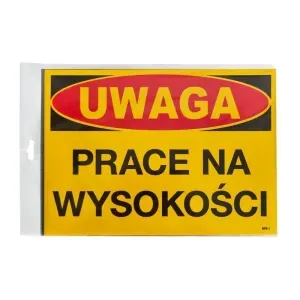 ZAMIENNIK - Tablica informacyjna BTO-7 "Prace na wysokości" 25x35cm