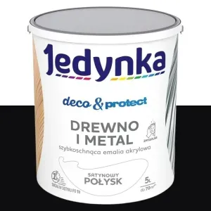 Emalia akrylowa Jedynka Deco&Protect czarny satynowy połysk 5l Tikkurila