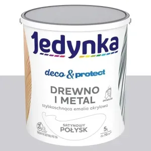 Emalia akrylowa Jedynka Deco&Protect szary jasny satynowy połysk 5l Tikkurila