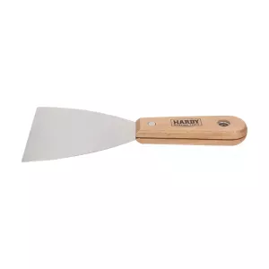 Szpachelka nierdzewna 10cm *84* rączka bukowa nitowana