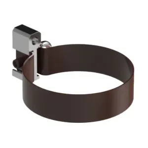 Obejma metalowa do dybla Stal brąz ciemny 90 mm RAL8019 Galeco