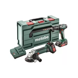 Metabo Zestaw Wkrętarka SB18 + szlifierka kątowa w18 LTX125 + 1x4,0ah + 1x2,0ah combo set 2.4.4 18v