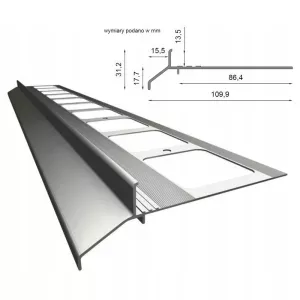 Profil okapowy prosty K30 2mb RAL7037 szary Renoplast