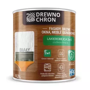 Drewnochron Lakierobejca 2w1 biały 0,2l
