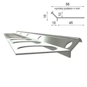 Profil schodowy prosty V 2mb aluminium niemalowane Renoplast
