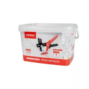 PRO System poziomowania płytek 1mm klipsy 400szt. wiadro 5l SP600