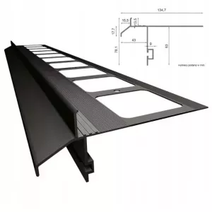 Profil okapowy prosty K40 2mb RAL7024 grafit Renoplast