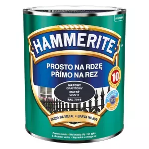 Farba antykorozyjna do metalu Hammerite Prosto na Rdzę grafitowy matowy RAL7016 0,7l