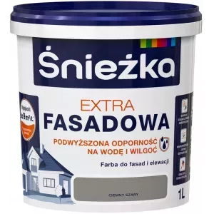 Farba elewacyjna akrylowa Extra Fasadowa 1l ciemny szary Śnieżka