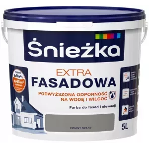 Farba elewacyjna akrylowa Extra Fasadowa 5l ciemny szary Śnieżka