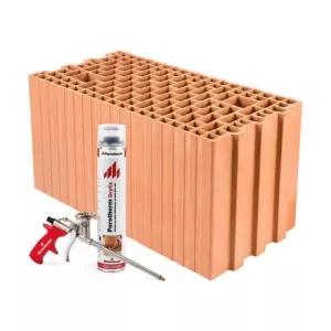 Pustak ceramiczny Porotherm 25 E3 500 Dryfix z zaprawą w piance klasa 15 Wienerberger