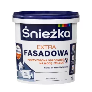 Farba elewacyjna akrylowa Extra Fasadowa 1l śnieżnobiała Śnieżka