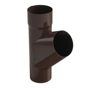 Trójnik rury spustowej 90mm 60° Stal brąz ciemny RAL8019 Galeco