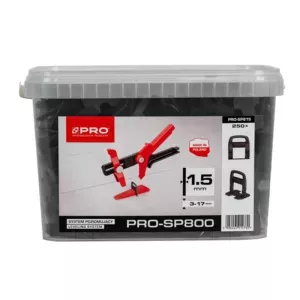 PRO System poziomowania płytek 1,5mm klipsy 800szt. wiadro 10l SP600