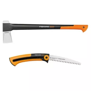 Fiskars Siekiera rozłupująca X25 - XL + Fiskars piła do drewna Xtract SW72