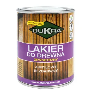 Lakier do drewna akrylowy zewnętrzny bezbarwny 750ml mat Dukra