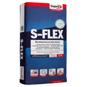 Klej do płytek wysokoelastyczny żelowy C2 TE S-Flex 22,5kg Sopro