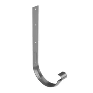 Hak rynnowy nakrokwiowy wzmocniony Stal 150 mm srebrny metalic RAL9006 Galeco