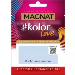 Tester farby do wnętrz Kolor Love KL27 jasny niebieski 25ml Magnat