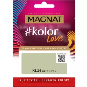 Tester farby do wnętrz Kolor Love KL24 oliwkowy 25ml Magnat