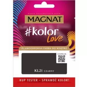 Tester farby do wnętrz Kolor Love KL21 czarny 25ml Magnat