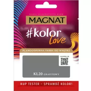 Tester farby do wnętrz Kolor Love KL20 grafitowy 25ml Magnat