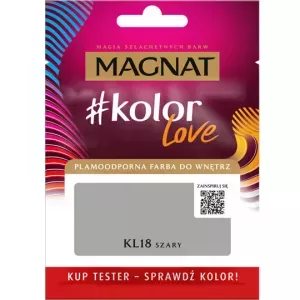 Tester farby do wnętrz Kolor Love KL18 szary 25ml Magnat