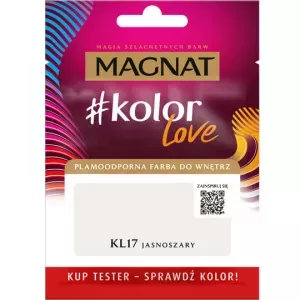 Tester farby do wnętrz Kolor Love KL17 jasnoszary 25ml Magnat