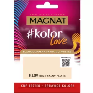 Tester farby do wnętrz Kolor Love KL09 rozgrzany piasek 25ml Magnat