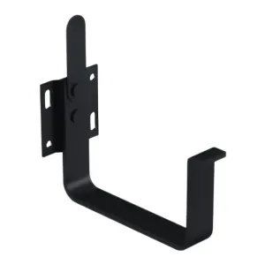 Hak rynnowy doczołowy płaski STAL2 125mm czarny RAL9005 Galeco