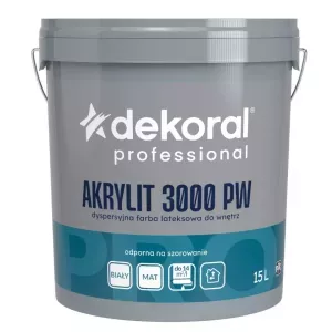 Farba wewnętrzna Akrylit 3000 PW biała 15l Dekoral Professional