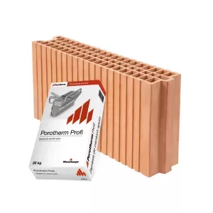 Pustak ceramiczny Porotherm 11,5 Klima+ Profi z zaprawą klasa 10 Wienerberger