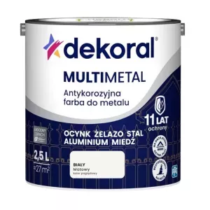 Dekoral Multimetal biały 2,5l antykorozyjna farba do metalu