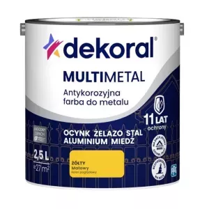 Dekoral Multimetal żółty 2,5l antykorozyjna farba do metalu
