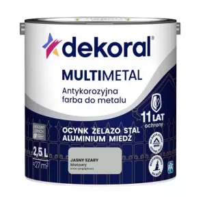 Dekoral Multimetal jasny szary 2,5l antykorozyjna farba do metalu