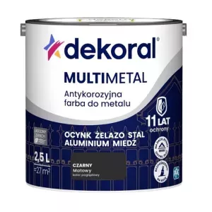 Dekoral Multimetal czarny 2,5l antykorozyjna farba do metalu