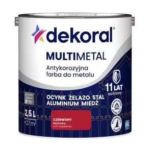 Dekoral Multimetal czerwony 2,5l antykorozyjna farba do metalu