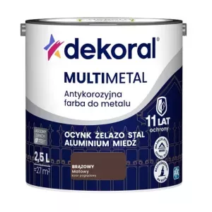 Dekoral Multimetal brązowy 2,5l antykorozyjna farba do metalu