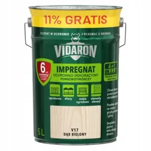 Impregnat do drewna ochronno-dekoracyjny powłokotwórczy dąb bielony V17 5l (4,5l+gratis 11%) Vidaron