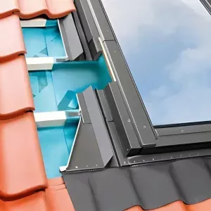 Kołnierz do okna dachowego EHV-PT Thermo78x140 do pokryć falistych RAL7016 Fakro