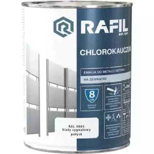 Emalia chlorokauczukowa do metalu i betonu Rafil biały alpejski RAL9010 0,75l