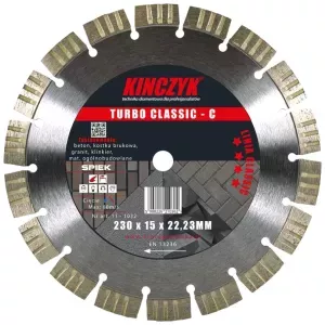 Tarcza diamentowa do betonu 230mm Turbo Classic-C Kinczyk