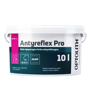 Farba dyspersyjna wewnętrzna Antyreflex Pro biała głęboki mat 10l Optolith Optomal