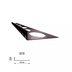 Profil schodowy prosty SZ10 2mb RAL8019 brąz Renoplast