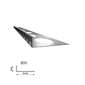 Profil schodowy prosty SZ15 2mb aluminium niemalowane Renoplast