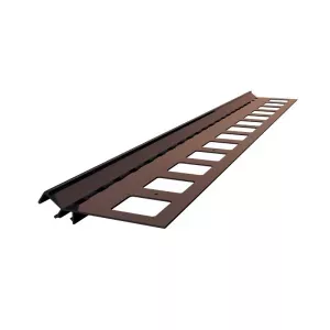 Profil schodowy prosty V LED 2mb RAL8019 brąz Renoplast