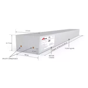Nadproże strunobetonowe 11,5x7,1x270 cm Rector