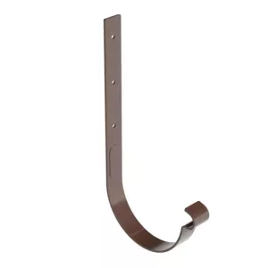 Hak rynnowy nakrokwiowy metalowy 130 mm brąz czekoladowy RAL8017 Galeco