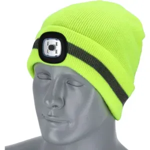 Czapka zimowa z latarką Ray Fluo żółty Stalco
