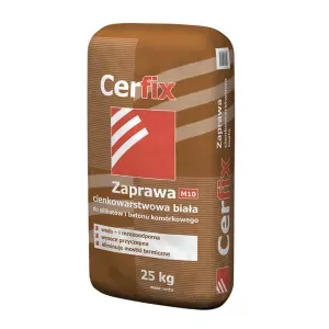 Zaprawa murarska do silikatów i betonu komórkowego M10 biała 25kg Cerfix